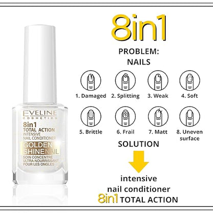 Eveline Cosmetics - 8-in-1 Nail Conditioner with Golden Particles (Original)